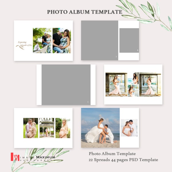 Maternity Photo Album Templates 11x8 Photo Album Templates Photoshop PSD Collage Maternity Templates Photographers Family Album Templates