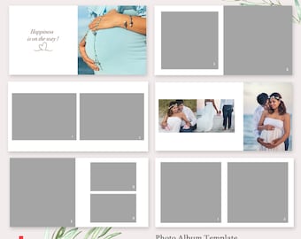 Mutterschaft Fotoalbum Vorlagen Quadratisch PSD Collage Digital Download Bundle mit 4