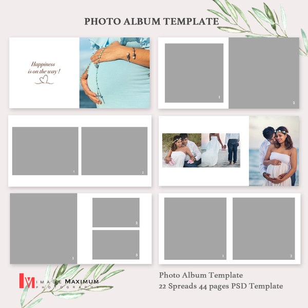 Bundle of 4 Square 6x6 8x8 10x10 12x12 Maternity Photo Album Templates, Photo Album Templates, Photoshop Collage, Templates for albums