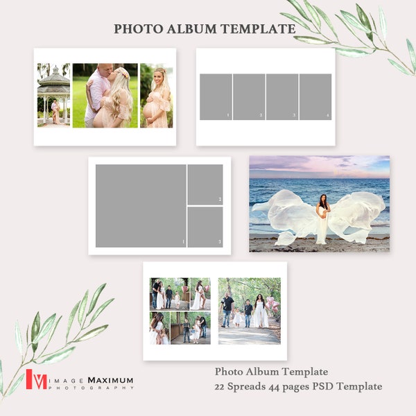 Maternity Photo Album Templates 8x6 Photoshop PSD Collage Maternity Templates for Photographers Family Album Templates