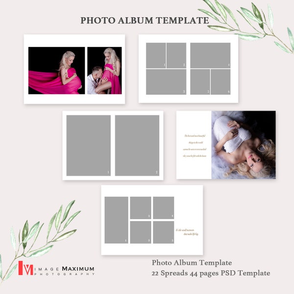 Maternity Photo Album Templates Bundle of 3 8x6 11x8 14x11 Photo Album Templates Photoshop PSD Collage Maternity Templates for albums
