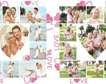 Valentinstag Foto Collage Vorlage: 10x10, 20x20 Quadratisch PSD Digitaler Download