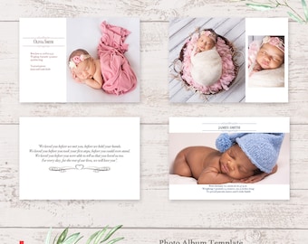 Neugeborenen Fotoalbum Vorlage 11x8 Photoshop PSD Collage