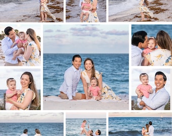 Photo Collage Template Layout for Photographers PSD 20x20 Square Photoshop Family Newborn Wedding Travel Fully Customizable