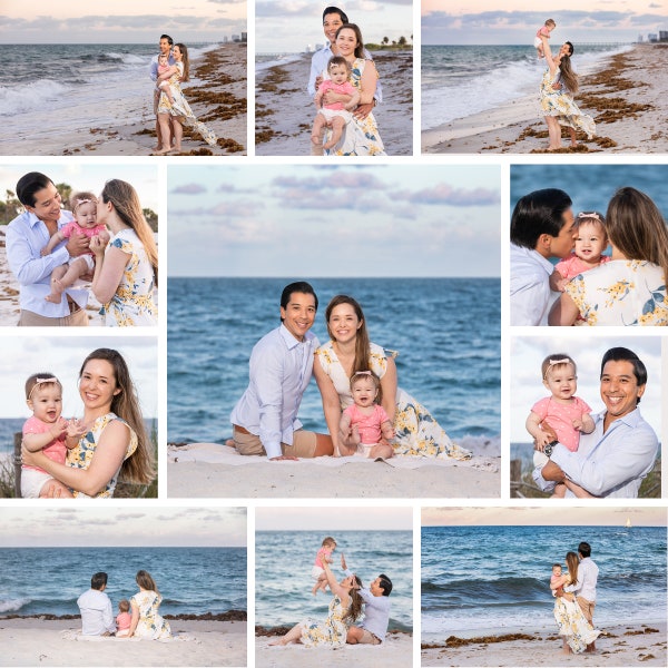 Photo Collage Template Layout for Photographers PSD 20x20 Square, Photoshop, Family photo collage, Newborn, Wedding, Fully Customizable