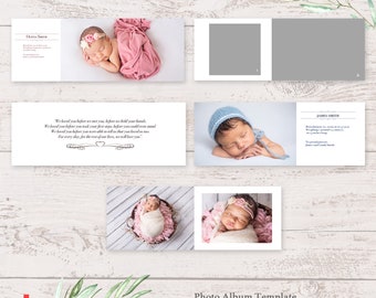 Neugeborenen Fotoalbum Vorlage 6x8 Photoshop PSD Collage Digitaler Download