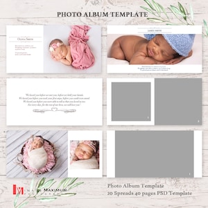 Newborn Photo Album Templates 12x12 Photoshop PSDS Collage Newborn Templates for Photographers Family Album Templates