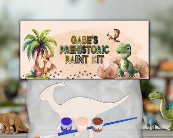 Dinosaur Party Paint Kit: Kids Birthday Favor, DIY Craft