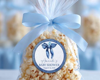Blue Jean Baby Shower Favor Labels | Denim Baby Shower Tag | Blue Jean Thank You Gift | Blue Bow Treat Bag Label | 2 inch Thank You Labels