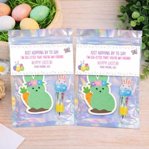 Easter Classroom Gift | Egg-cited Easter Friend Gift | Sticky Note & Pen Favor | Bunny Easter Student Gift | Assembled Favors