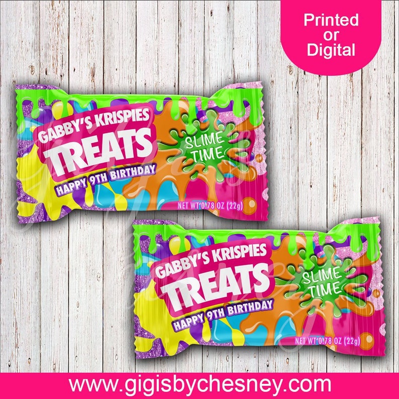 Slime Rice Krispie Treat Wrappers Marshmallow Treat Wrappers Etsy