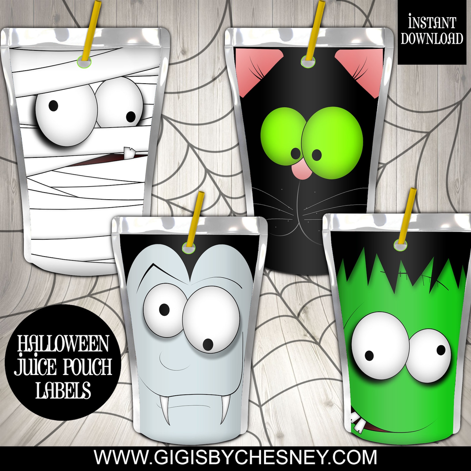 Halloween Juice Pouch Labels Custom Juice Labels Halloween - Etsy