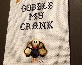 Gobble My Crank - Thanksgiving Cross-Stitch PDF Pattern