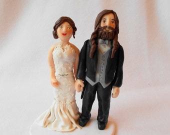 DEPOSIT ONLY!  Custom Wedding Cake Topper, Polymer Clay Wedding Cake Topper, Custom Wedding Figurine.  A Hand Crafted Art Sculpture.