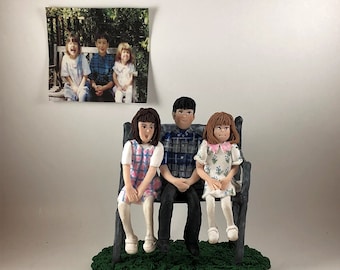 Custom Polymer Clay Family Figurine, Cake Topper, Handcrafted Family Sculpture