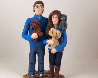 DEPOSIT ONLY! Custom Polymer Clay Memorium Figurine, Couple sculpture, Dog Figurine