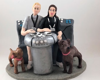 DEPOSIT ONLY!   Custom Family Figurine.  Star Wars Convention Attendants, Pet Dogs