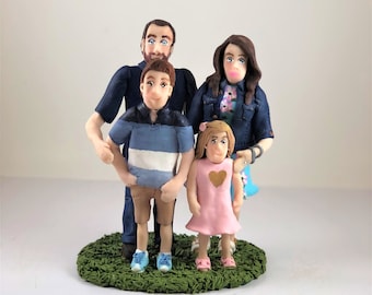 DEPOSIT ONLY!!  Custom Polymer Clay Family Figurine, Family Keepsake