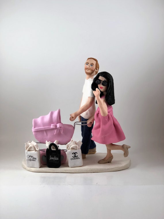 Custom Polymer Clay Baby Shower Cake Topper Pregnancy Etsy