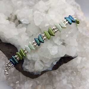 BTS Logo Beaded Bracelet Green