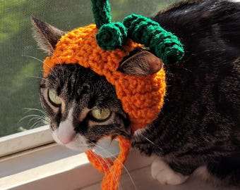 Pumpkin Cat Hat Crochet Pattern PDF