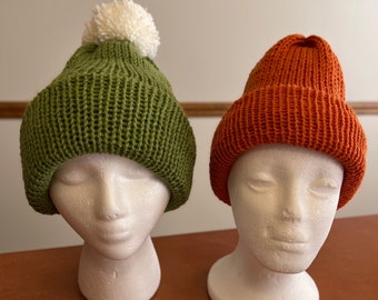 Basic Knit Beanie (One size fits most) with or without Pom Pom option