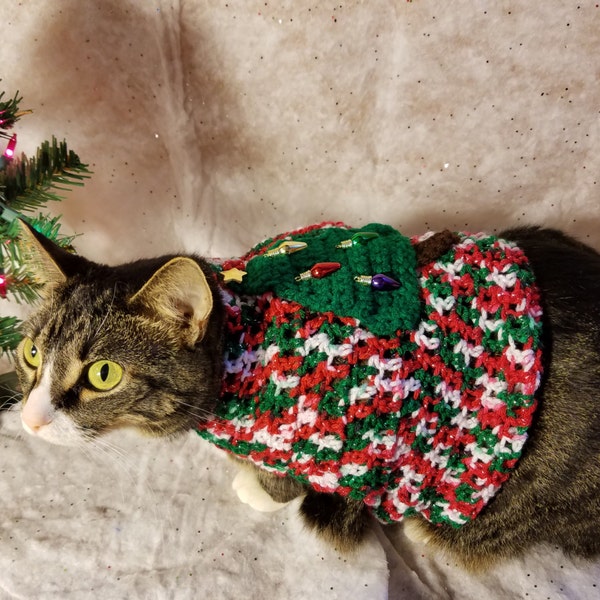 Ugly Christmas Sweater For Cats- Holiday Cat Sweater- Holiday sweater for pets- Clothes for cats