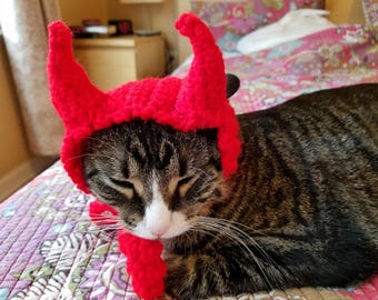 Devil Cat Hat Crochet Pattern PDF