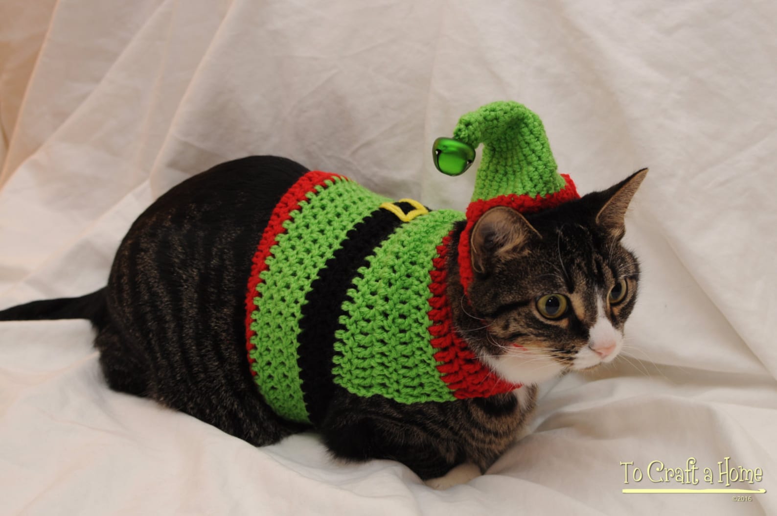 Crochet Elf Cat Sweater Ugly Christmas Sweater for Cats Etsy