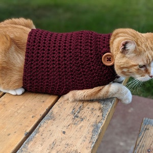 MADE TO ORDER Basic Crochet Cat Sweater-Multiple Color Options-Cat Clothes