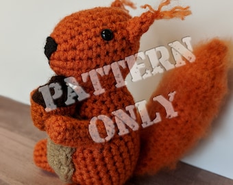 Baxter the Squirrel PDF Crochet Pattern Tutorial-Crochet Pattern-Squirrel Crochet