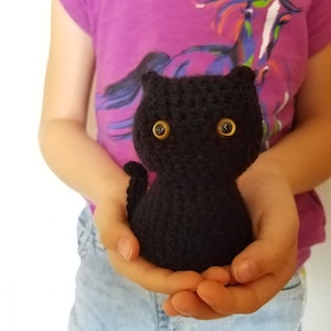 MADE TO ORDER Small Crochet Cat available in multiple colors- Cat Toy- Crochet Cat- Black Cat