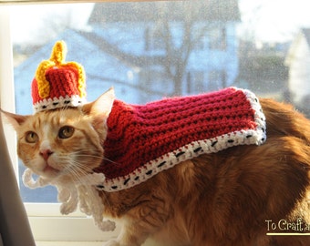 MADE TO ORDER Royal Pet Attire- King Cat- Royal Cat- Costumes for Cats- Pet Costumes- Clothes for Cats