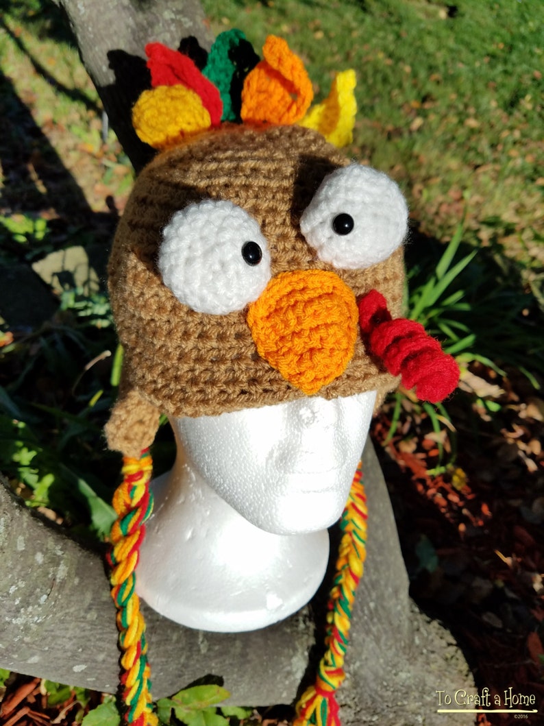 Crochet PDF PATTERN Thanksgiving Turkey Hat Thanksgiving Crochet Pattern Turkey Hat Crochet Pattern Crochet Turkey image 2