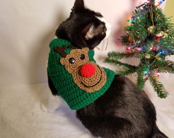 Crochet Reindeer Cat Sweater PDF Pattern