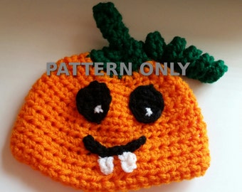 Silly Pumpkin Hat PDF Crochet Pattern- Halloween Crochet Pattern- Halloween Crochet Hat Pattern- Crochet Pumpkin Hat Pattern