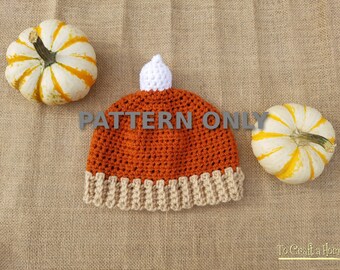 Crochet PDF Pattern Pumpkin Pie Hat- Thanksgiving Crochet- Thanksgiving Crochet Patterns