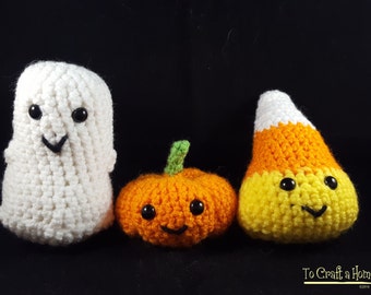 Crochet Halloween Buddies- Pumpkin-Candy Corn-Ghost Options