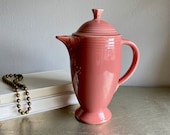 vintage Fiestaware coffee pot with lid Fiesta Rose 50s