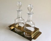 vintage cruet set brass crystal Claude Delvé for Delfi Made in Italy 70s glam