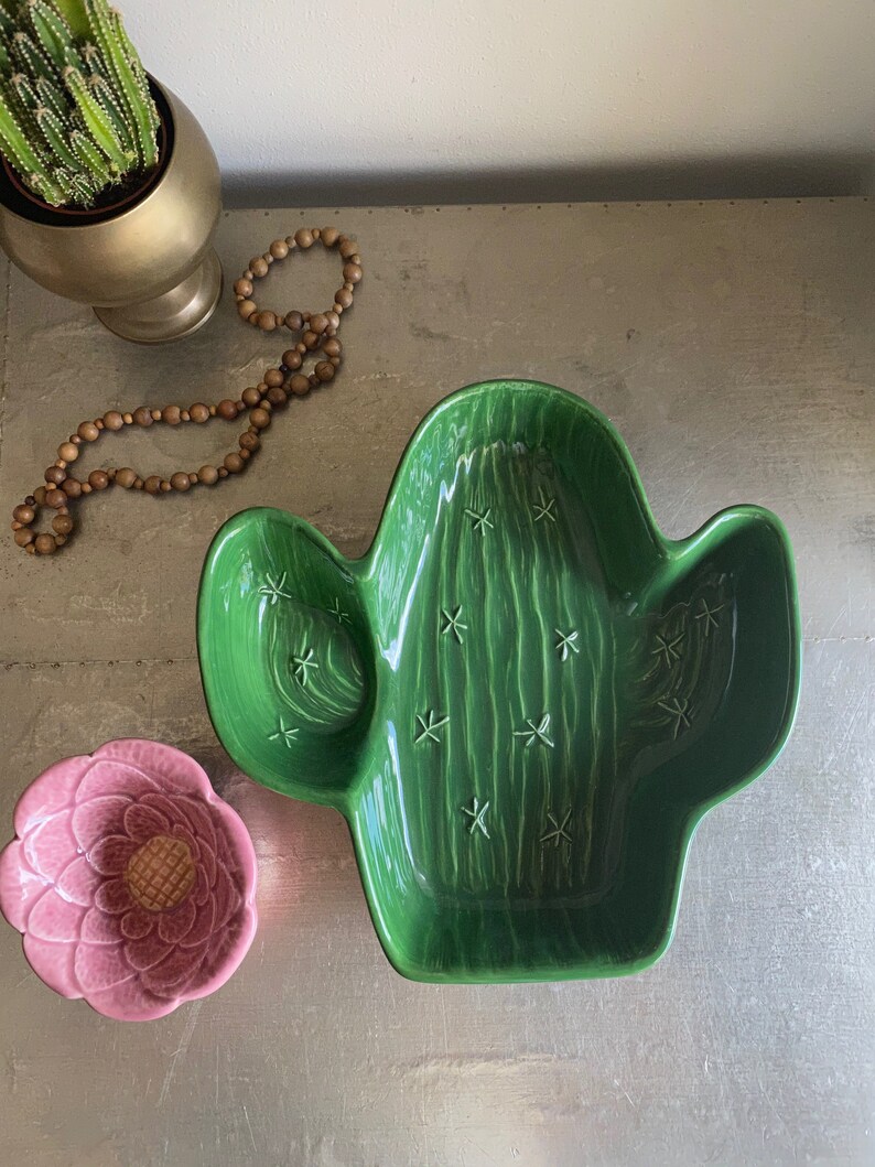 Vintage Cactus chip and dip dish Treasure Craft saguaro with Etsy