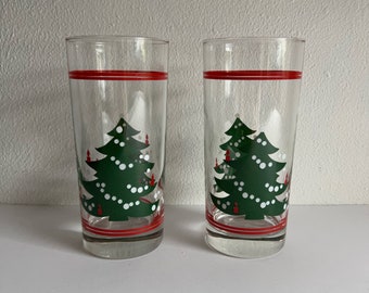 vintage Waechtersbach Christmas glass pair of 2 16oz cooler