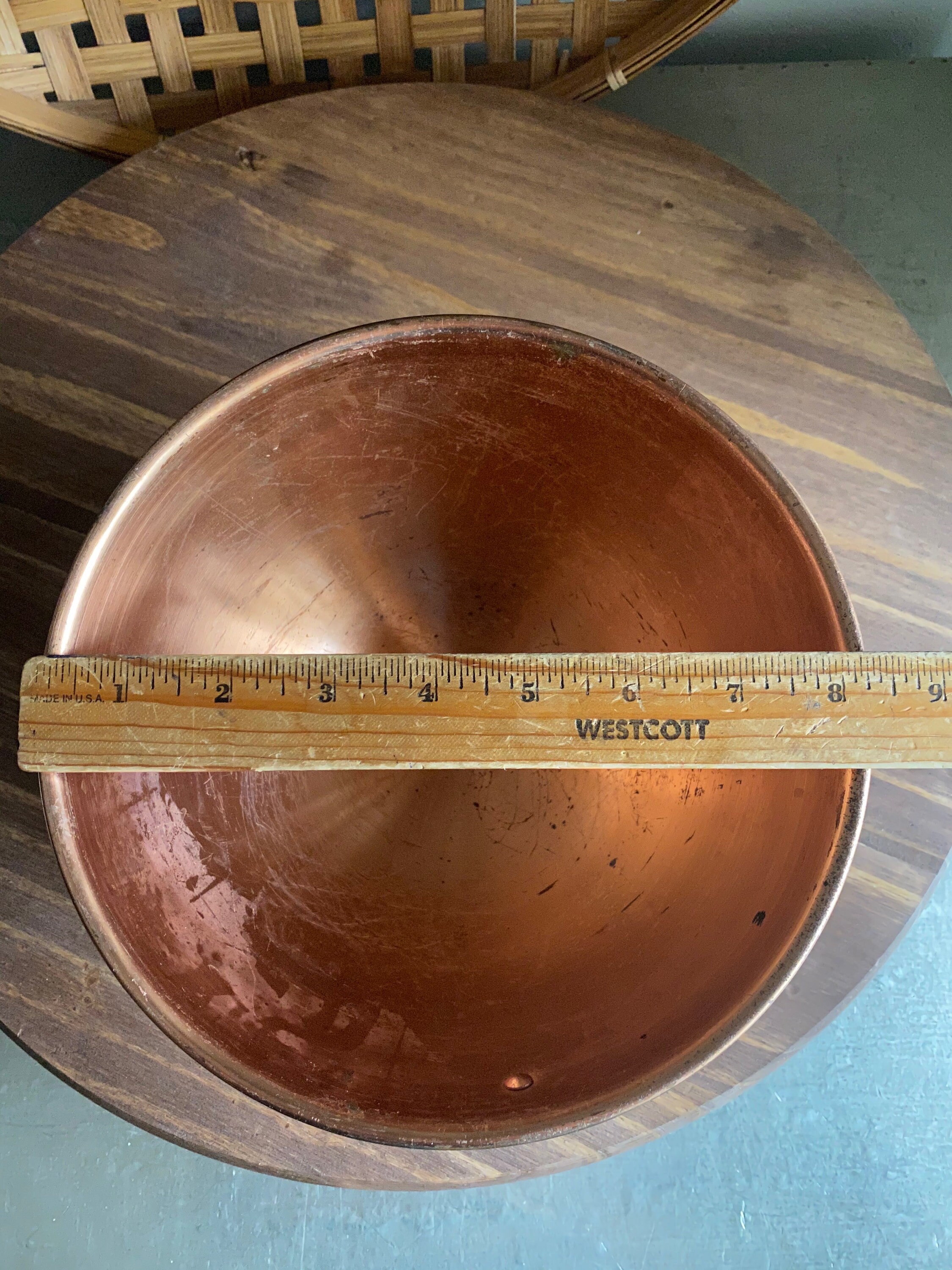 Vintage copper whipping bowl aged weathered kitchen decor Etsy