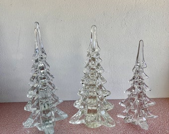 vintage solid glass Christmas tree 3 available