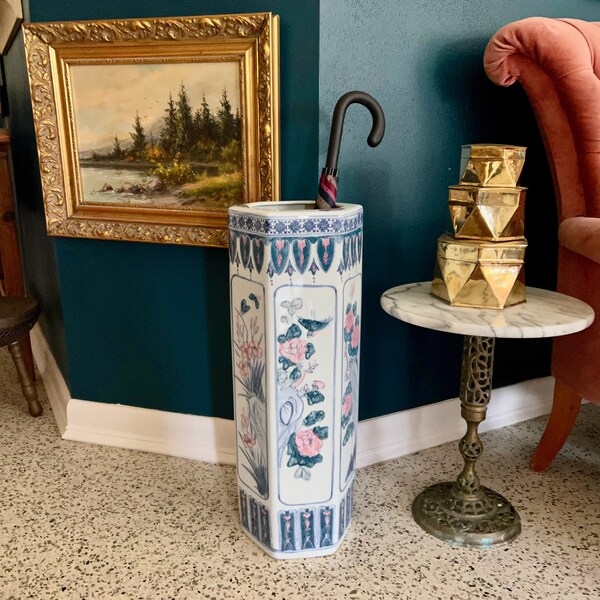 Large Porcelain Umbrella Stand Etsy