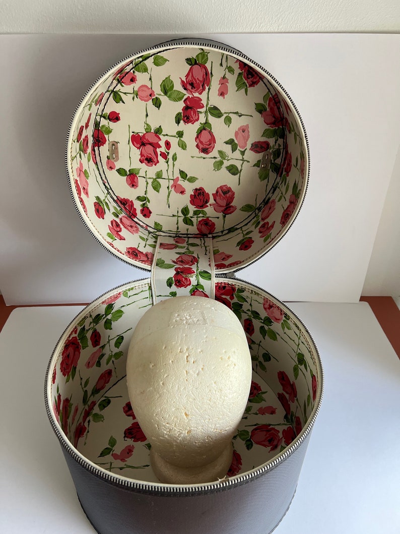 Vintage Large Black Hat Box Wig Storage Luggage Etsy