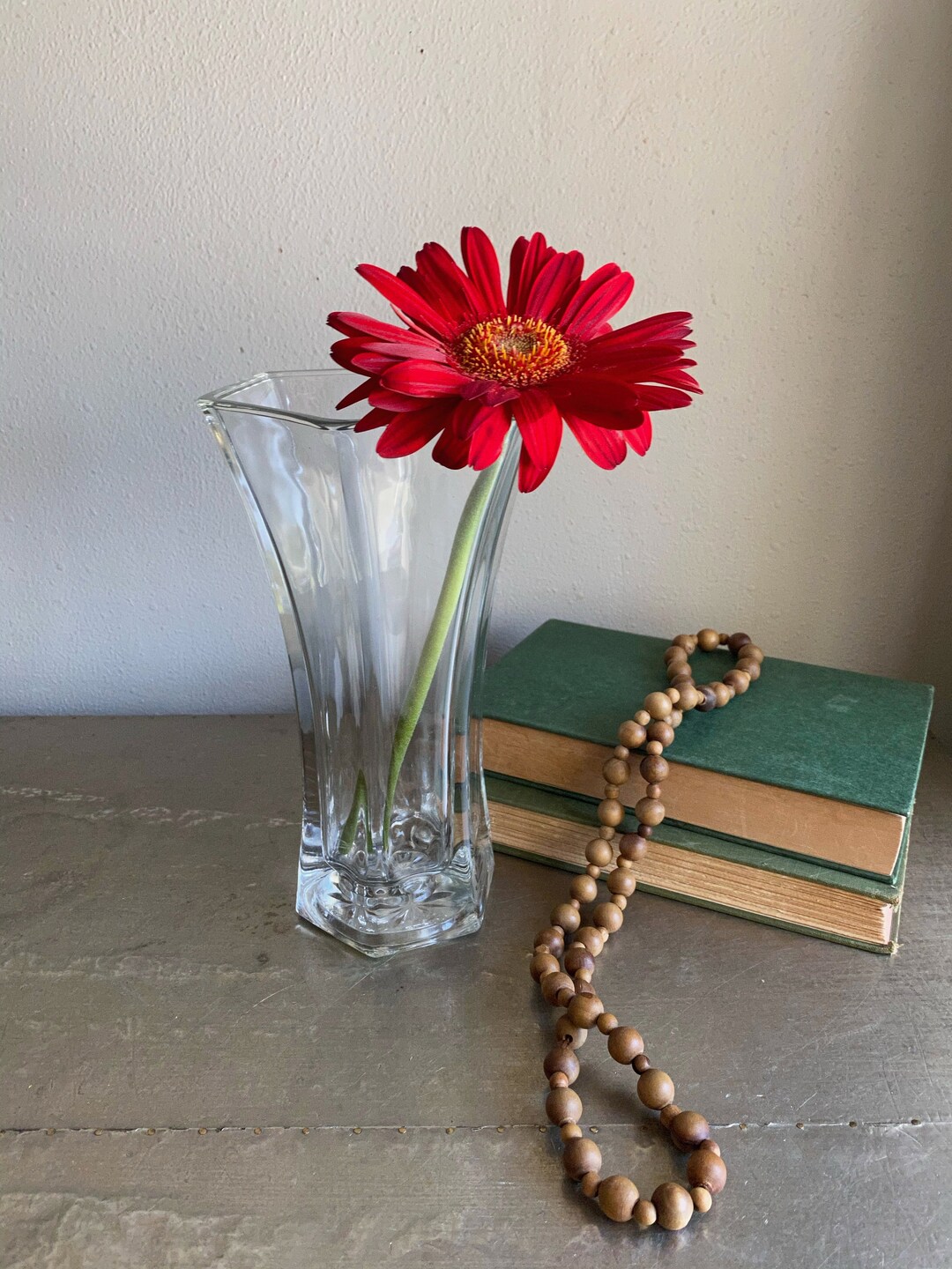 Vintage Hoosier Clear Glass Vase 4040 Flared Etsy