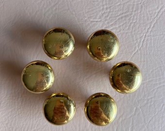 Vintage solid brass cabinet or drawer pulls knobs round 6 available