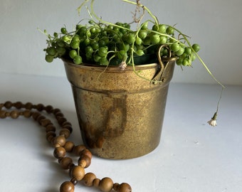 vintage solid brass bucket