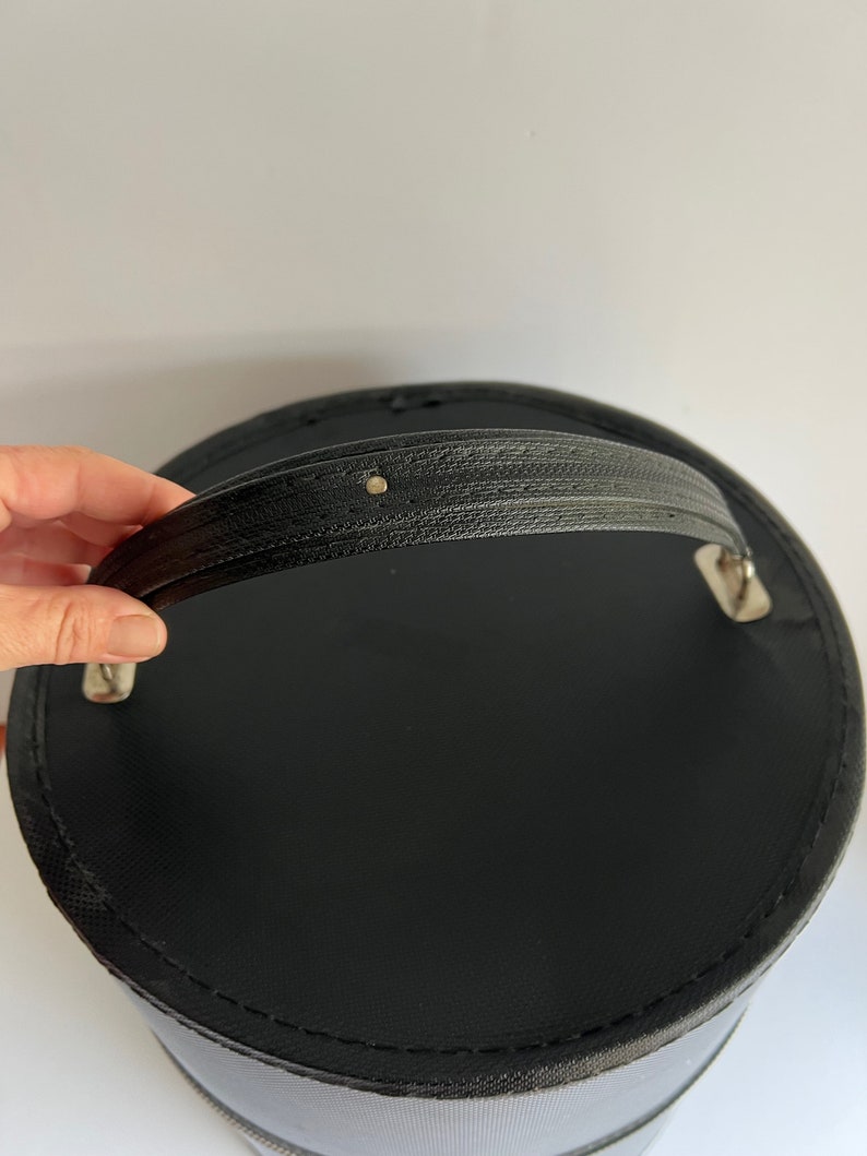 Vintage Large Black Hat Box Wig Storage Luggage Etsy